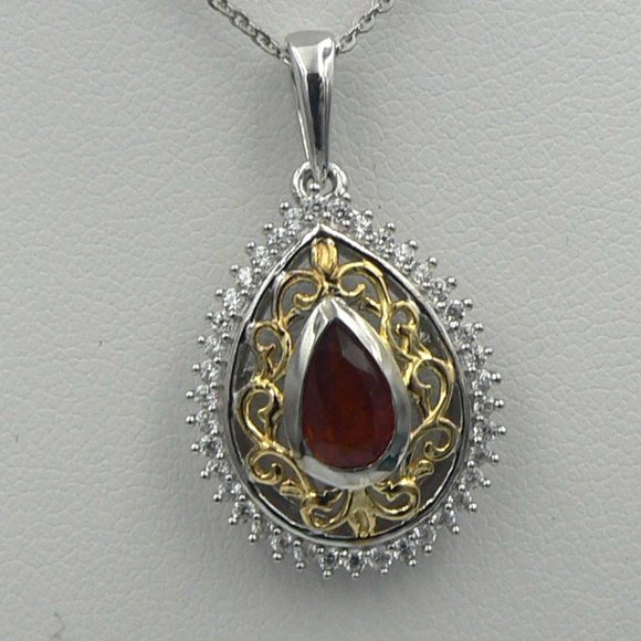 Genuine Natural Tanzania Tangerine Kyanite Pendant 20 inches - Picture 1 of 2